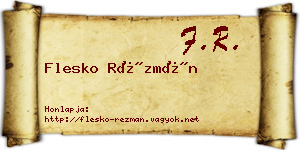 Flesko Rézmán névjegykártya